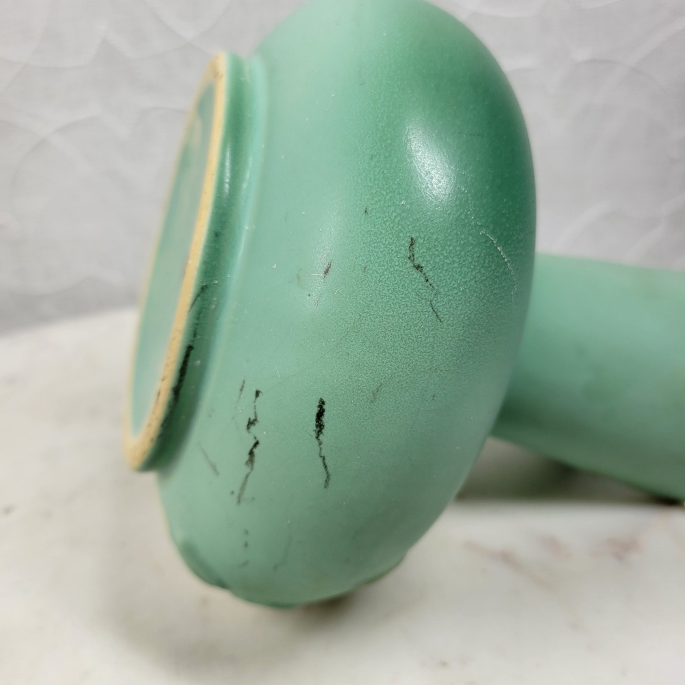Vintage 1930s Weller Pottery Dogwood Pitcher Vase Aqua Blue Floral Art Deco - Picture 14 of 16